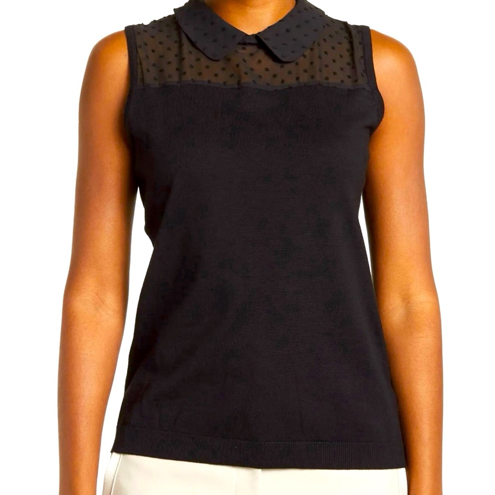 Adrianna Papell Swiss Dot Top NWT